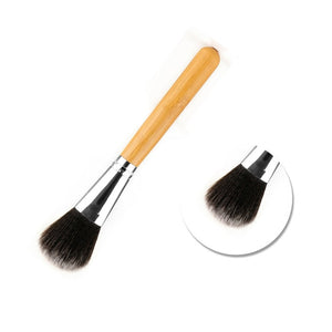 11pcs Natural Bamboo Handle Makeup Brushes Set High Quality Foundation Blending Cosmetic Make Up Tool Set With Cotton Bag
